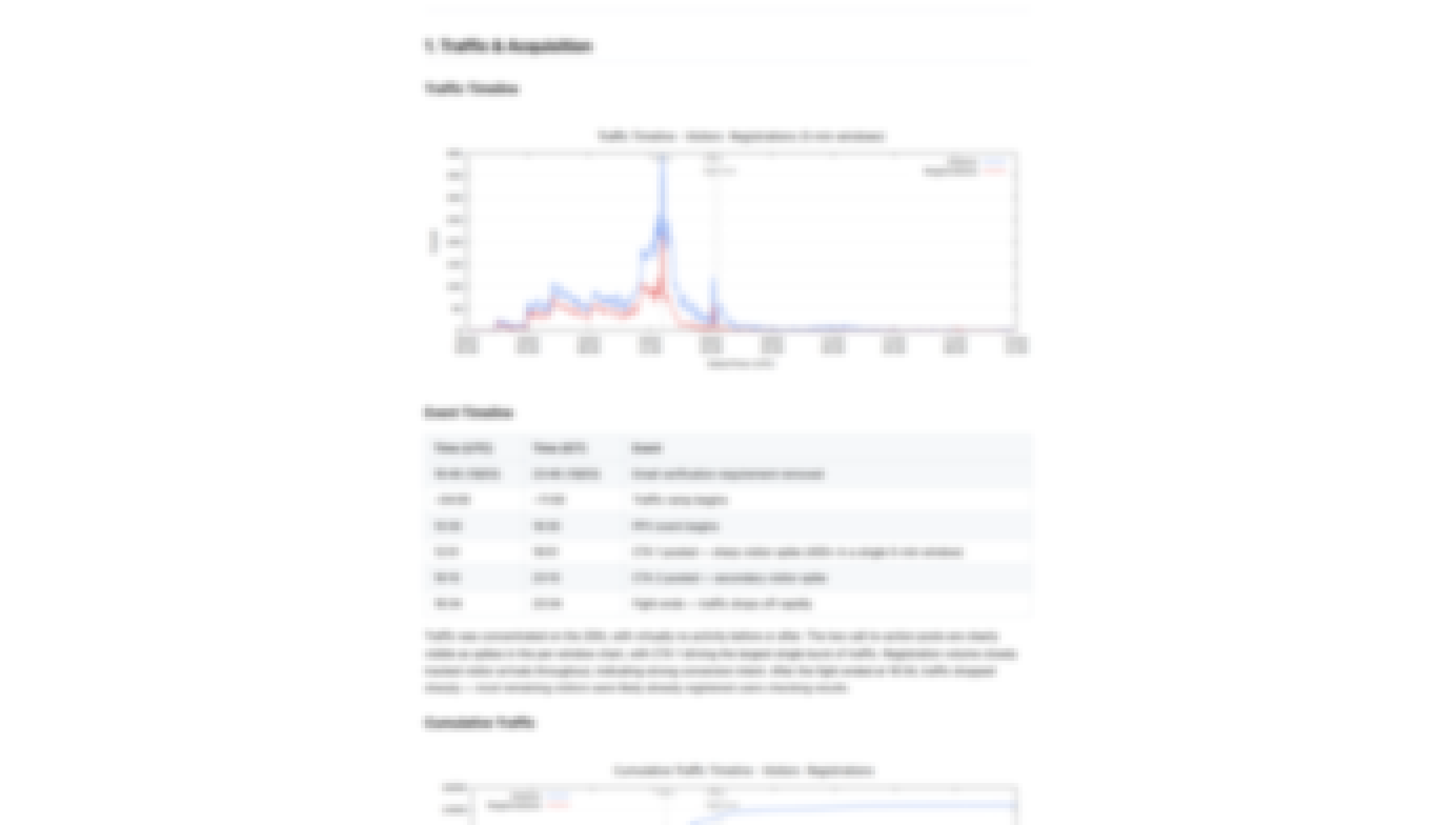 Example of a generated analytics report