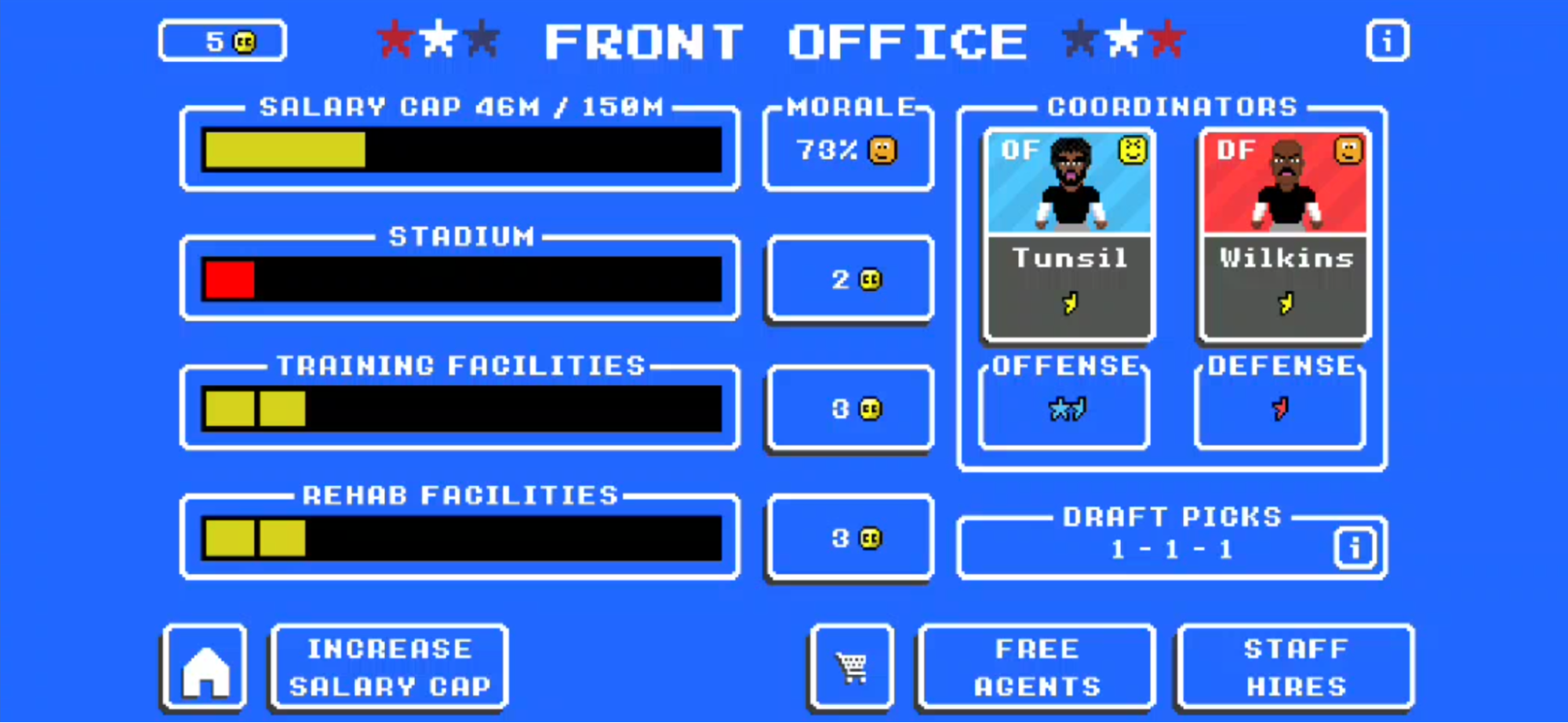 Front office screen