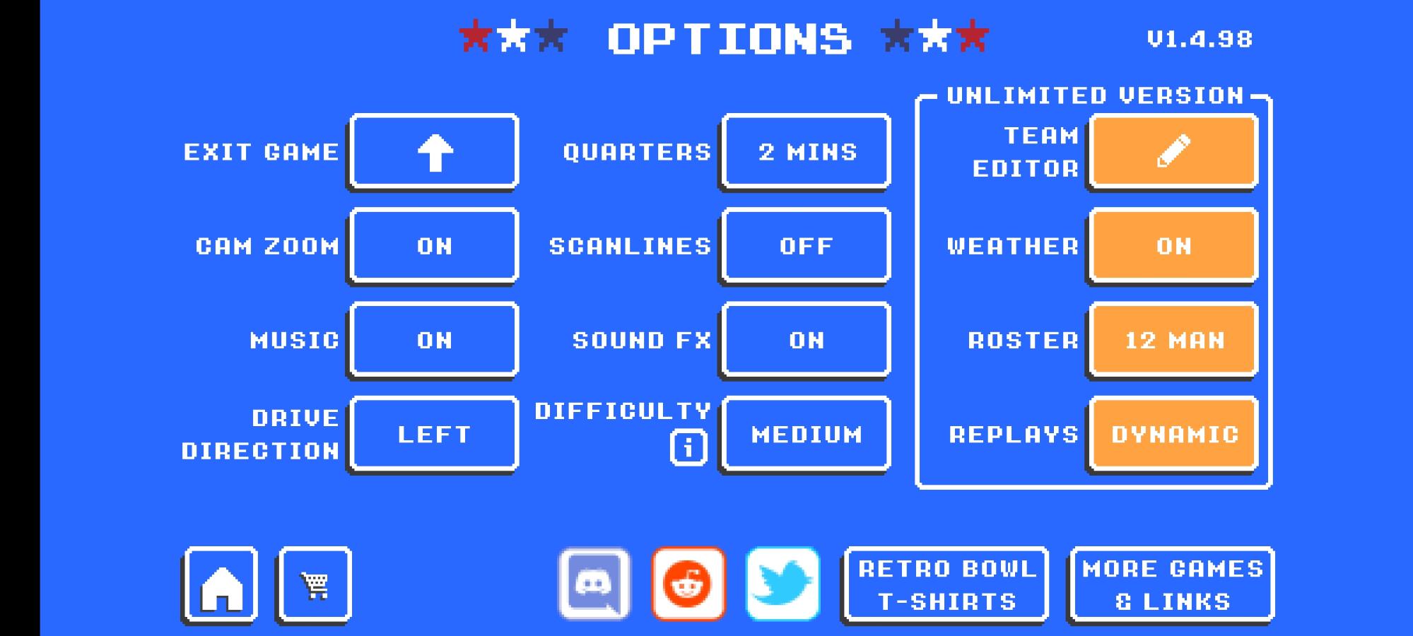 Unlimited version options